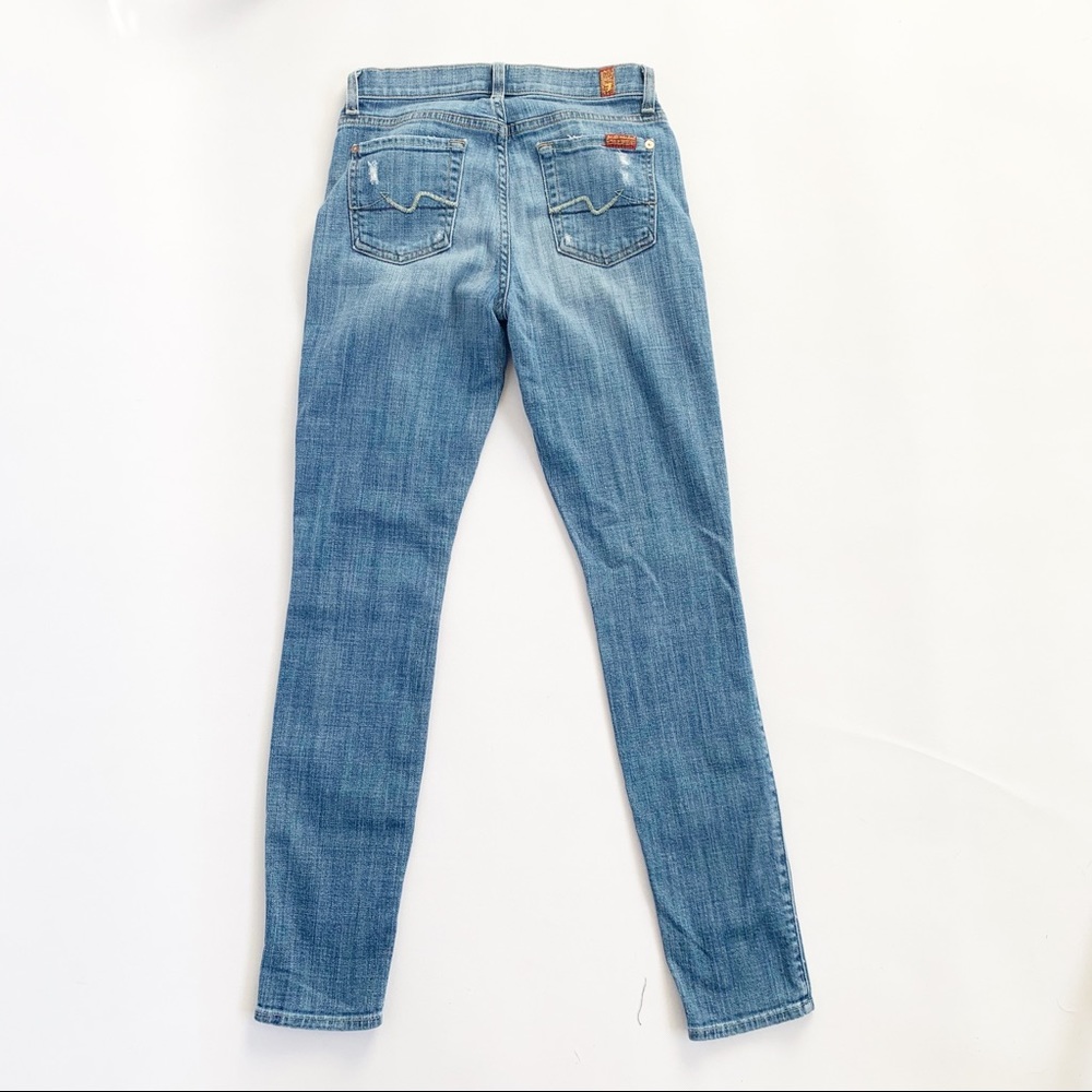 7 For All Mankind Distressed Skinny Jeans Sz 26 - Picture 4 of 10